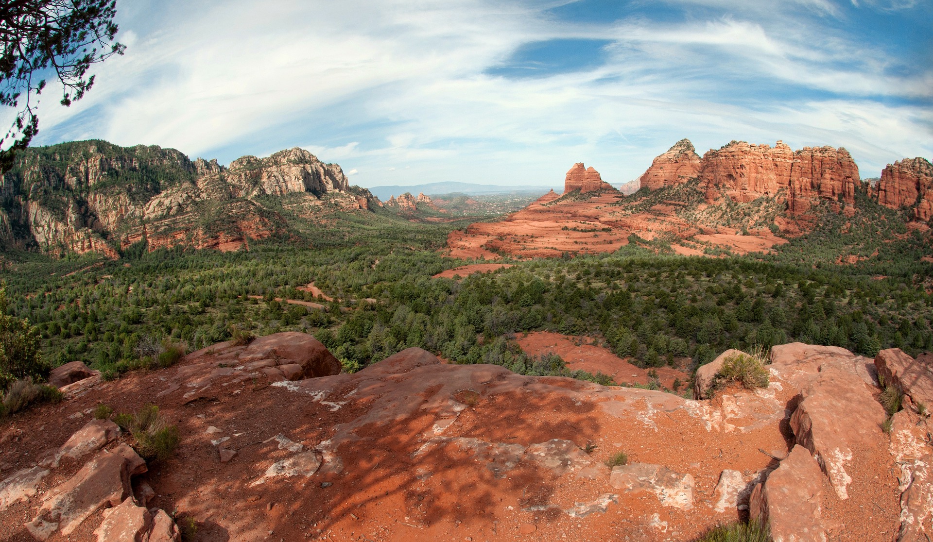 Merry Go Round Rock panoramic view in Sedona