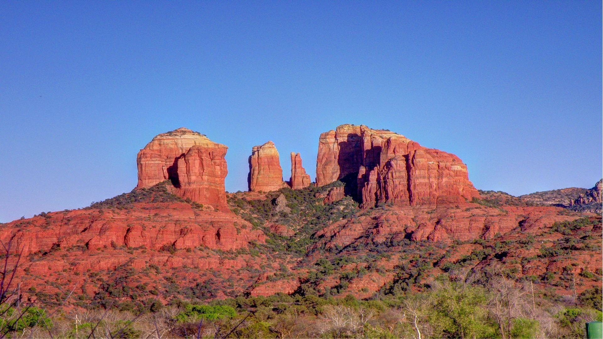 Cathedral Rock under clear winter sky in Sedona